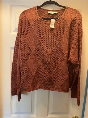 LOFT Patchwork Pointelle Sweater
